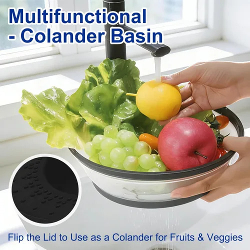 Vista 3 de Funda de alimentos para microondas de 10.7 pulgadas con alfombrilla aislante de calor, cubierta plegable antisalpicaduras de microondas