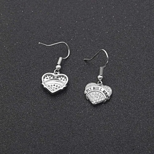 Vista 4 de Pit Bull - Collar de corazón para mujer de Ginger Lyne con dije de cadena para cachorro, perro, perrito, joyería para ella pendientes