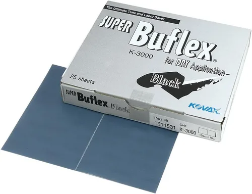 Vista 6 de Super Buflex Hojas de lijado seco flexibles, verde K-2000, gancho y bucle, 191-1532, 25 hojas