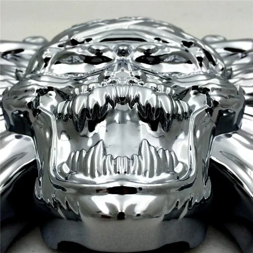 Vista 7 de MT246-010 - Cubierta de cuerno de hueso con calavera cromada compatible con Harley 1992-2005 2006 2007 2008 2009 2010 2011 2012 2013 2014 2015