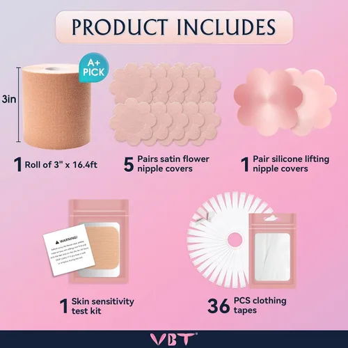 Vista 3 de Cinta de pecho para reemplazar tu brasier, cinta instantánea para el pecho, adecuada para A-G, cinta Bob para levantamiento de senos con 1 cinta