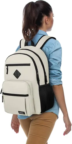Vista 5 de BIKROD P28 - Mochila para portátil de 15.6 pulgadas, Beige, Moderno