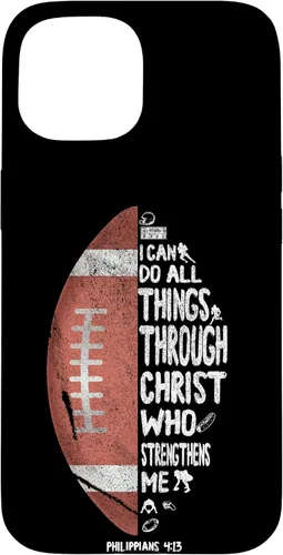 Vista 6 de iPhone 13 I can do all things through Christ Philippians 4:13 - Funda de fútbol