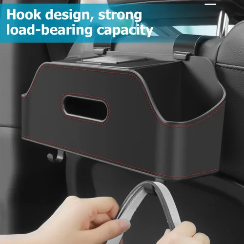 Vista 6 de zipelo Organizador de Apoyo de Cabeza y Asiento Trasero para Coche con Portavasos, Caja de Almacenamiento Colgante Multifuncional para Asiento