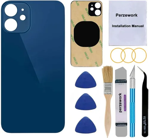 Vista 11 de Reemplazo de cristal trasero OEM para iPhone 12 mini 5.4 pulgadas (negro) con kit de herramientas de reparación