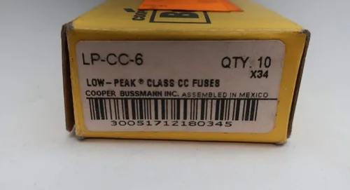 Vista 9 de Caja de 10 fusibles CC de clase baja COOPER BUSSMANN LP-CC-6 0.6A 600V-AC D666186