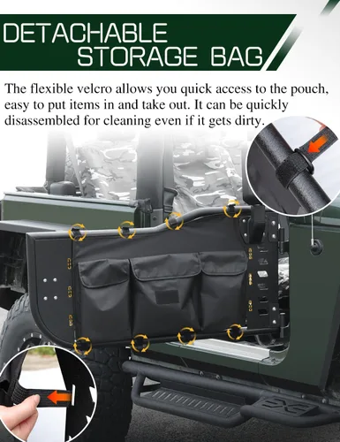 Vista 3 de JROAD Wrangler JK - Puertas tubulares de verano para Jeep Wrangler JK Unlimited de 2 puertas (excluye los modelos JL y JT) Puertas delanteras 2