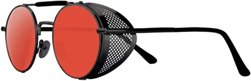Vista 3 de Dollger Gafas de sol redondas vintage estilo Steampunk con protección UV400 para hombres y mujeres