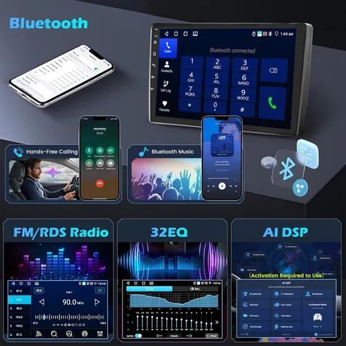Vista 5 de [5G WiFi DSP 4+64G] Hikity Android 15 Estéreo para automóvil para Toyota Tacoma 2005-2015 con Carplay Android Auto, pantalla táctil IPS de 9