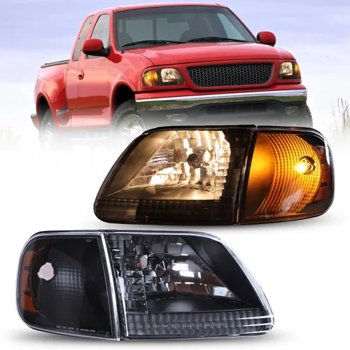 Vista 5 de WJ10-0014-01 faros delanteros con lente transparente, carcasa cromada Winjet (Ford)