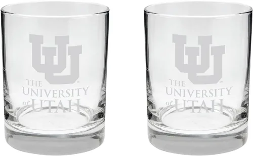 Vista 8 de Alabama - Juego de 2 vasos de cristal grabado satinado de 2 caras Marea carmesí de Alabama