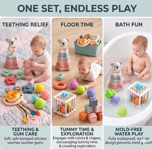 Vista 6 de Juguete de actividad: actividades sensoriales para niños pequeños y niños, juguetes para bebés de 6 a 18 meses, juguetes Montessori para bebés de 1