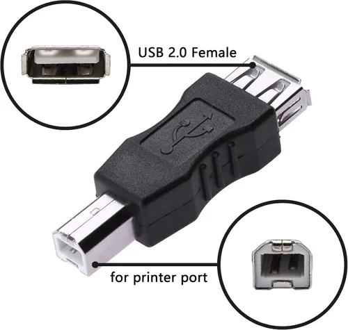 Vista 3 de DSYJ-01252 Adaptador USB tipo A hembra a USB tipo B macho (USB_A_F-USB_B_M)