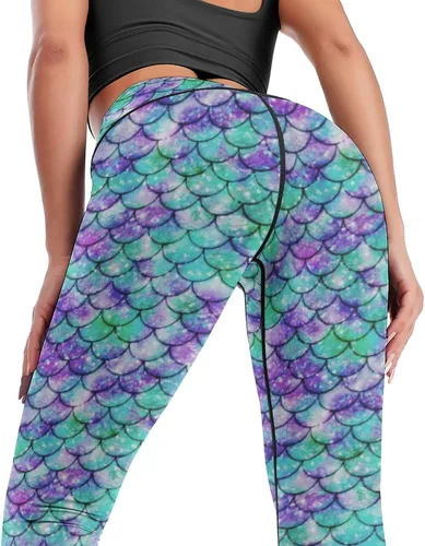 Vista 2 de Pantalones de yoga de cintura alta para mujer, elásticos en 4 direcciones, suaves, para correr, entrenamiento, pantalones deportivos de yoga