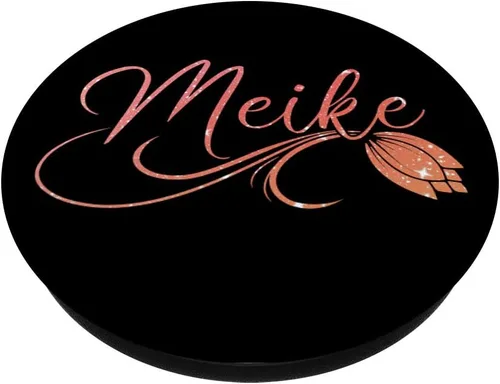 Vista 2 de Nombre Meike Nombre Floral Tulipán Flores Diseño Rosa PopSockets Intercambiables PopGrip