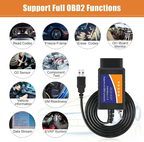 Vista 4 de Elm327 USB compatible con software Forscan Obd2 adaptador para Ford F150 F250 Lincoln Mazda Mercury lector de códigos OBD escáner de diagnóstico