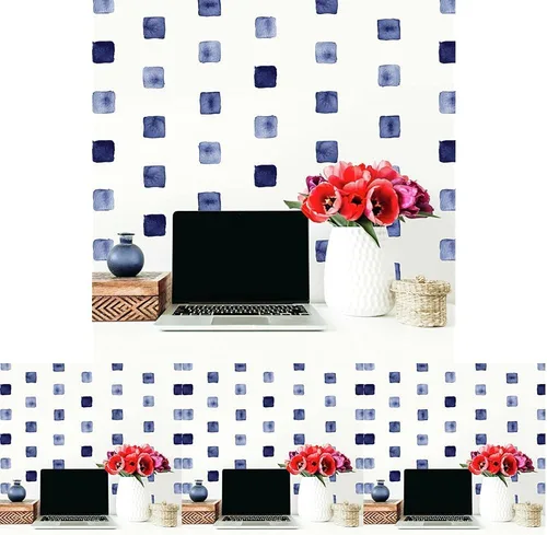Vista 6 de RoomMates RMK4885SCS - Calcomanías de pared para despegar y pegar en bloques de acuarela azul