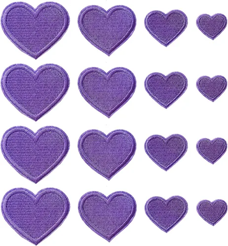 Vista 10 de 24 parches para planchar con corazón negro, parches bordados con corazón para ropa, chaquetas, sombreros, mochilas, jeans