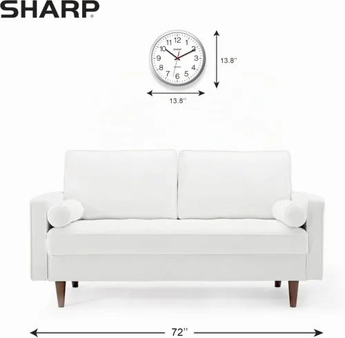 Vista 4 de Sharp Reloj de pared con batería de 14 pulgadas, silencioso, sin tictac