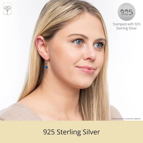 Vista 2 de Tienda Collection 925 Sterling Silver 8mm Round Birthstone Earrings for Women with Leverbacks