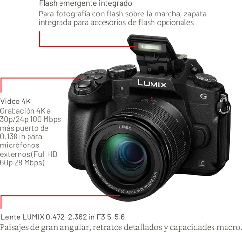 Vista 3 de Cámara Panasonic Lumix DMC-G85KBODY de lentes intercambiables, sin espejo, 4K, cuerpo solamente, 16 megapíxeles, negro