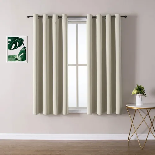 Vista 174 de ChrisDowa - Cortinas cortas para ventana de 40 pulgadas para dormitorio - Cortinas cortas con ojales y aislamiento térmico para oscurecer