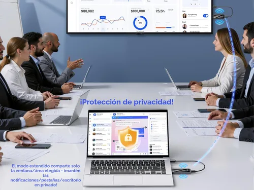Vista 5 de Transmisor y receptor HDMI inalámbrico 328FT/100M, 4K Decodificación Plug & Play Portátil 5G+2.4G Adaptador de pantalla inalámbrico Kit extensor