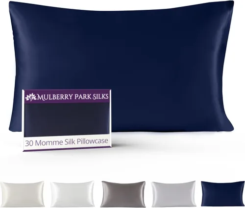 Vista 9 de Mulberry Park - Funda de almohada de seda de morera 100 % pura, 30 momme, tejido Charmeuse de lujo para cabello y piel, funda de almohada de seda