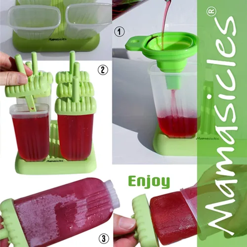 Vista 6 de Moldes Popsicle, molde creador Ice Pop Tupperware de calidad 6 piezas sin BPA por Mamasicles