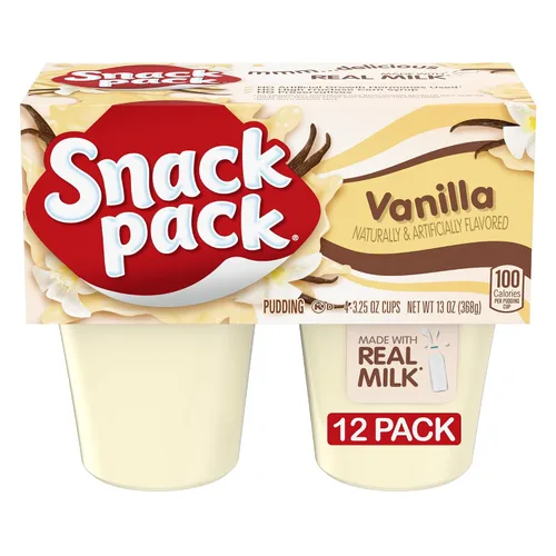 Vista 53 de Snack Pack Tazas de pudín con sabor a pastel de crema de plátano, 3.25 onzas, 4 unidades (paquete de 12)