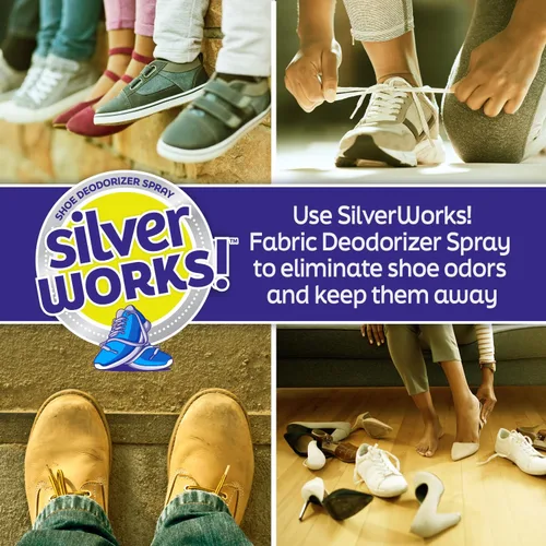 Vista 5 de SilverWorks! Spray desodorante para zapatos malolientes – Eliminación de olores de zapatos – Botas, tenis, eliminador de olores de zapatos