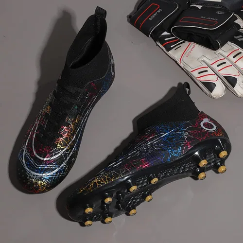 Vista 3 de Zapatos de fútbol para hombre, zapatos de fútbol de alta calidad, transpirables, atléticos, profesionales, para jóvenes, niños, zapatos de fútbol
