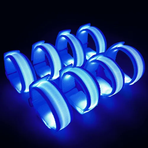 Vista 17 de KIRALUMI 8 pulseras LED que brillan en la oscuridad, pulseras de fiesta de Halloween que brillan en la oscuridad, suministros para Navidad