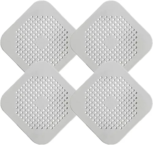 Vista 8 de Atrapapelos de Silicona para Desagüe de Ducha, Paquete de 2 Protectores de Desagüe de Silicona y Cubierta de Desagüe de Ducha, Colador de Desagüe