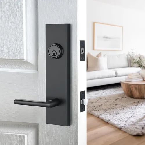 Vista 2 de Matte Black Front Door Handle Set with Deadbolt