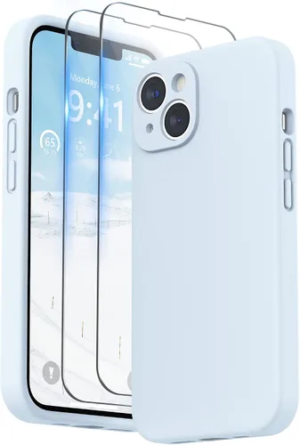 Vista 19 de SURPHY Funda para iPhone 14 Plus con Protector de Pantalla y Protección de Cámara, Funda de Teléfono de Silicona Líquida con Forro de Microfibra