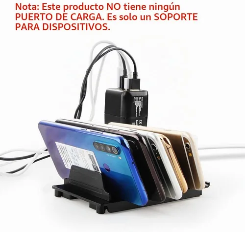 Vista 4 de Organizador Universal Ajustable Soporte Base para Múltiples Dispositivos, Soporte de Escritorio para Tableta y Teléfono Celular para iPhone Samsung