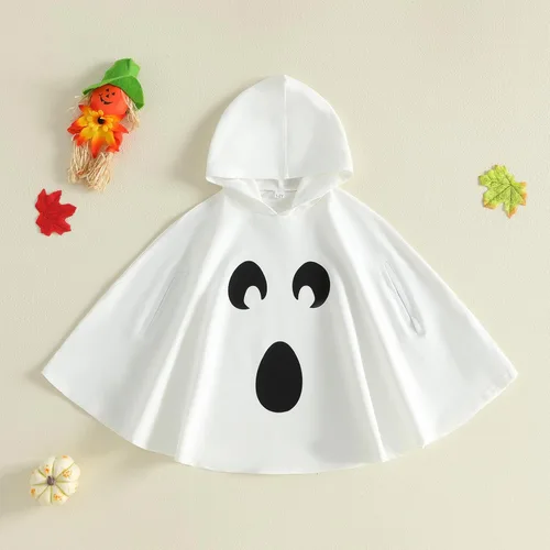 Vista 2 de Toddler Baby Ghost Costume Cute Hooded Cape Halloween Costumes B-Blanco