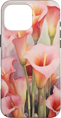 Vista 19 de Carcasa para iPhone 17 con diseño de flores de lirios de cala