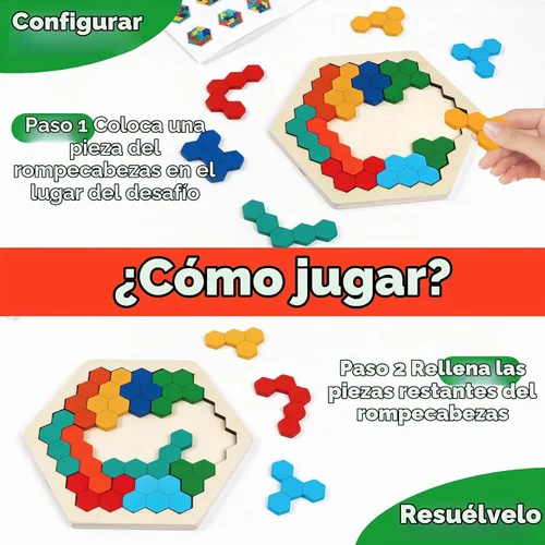 Vista 7 de Paquete de 2 rompecabezas de madera para cerebro Montessori Bloques Tangram