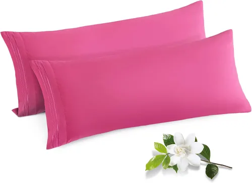 Vista 32 de Horbaunal Paquete de 2 fundas de almohada de microfibra de tamaño estándar, color azul, con cierre de sobre, 1800 hilos, suaves y resistentes al