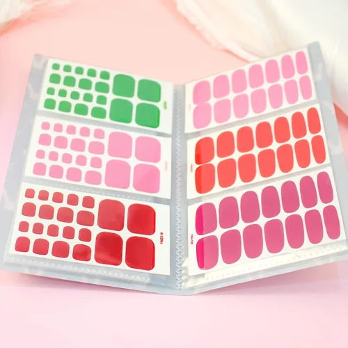 Vista 2 de Álbum de recolección de 120 ranuras para tiras de esmalte de uñas, envolturas completas para uñas de los pies, carpetas de almacenamiento vacías
