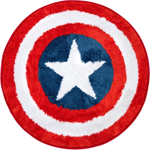 Vista 4 de Jay Franco Marvel Avengers Shields - Juego de baño de 14 piezas, incluye cortina de ducha, 12 ganchos y alfombra de baño antideslizante, tela