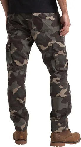 Vista 4 de Pantalones cargo para hombre, ajuste regular, 100% algodón, múltiples bolsillos, para senderismo, seguridad, combate, trabajo, tallas 32 W-44 W