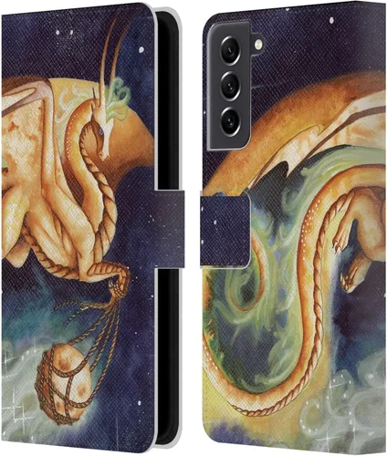 Vista 346 de Head Case Designs Officially Licensed Carla Morrow Galactic Entrancement Dragons Leather Wallet Case Compatible with Samsung Galaxy A07 4G