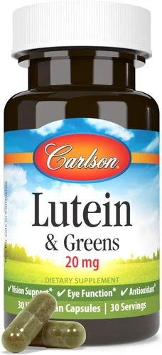 Vista 5 de Carlson - Luteína y verduras, 20 mg, soporte de la visión y función ocular, antioxidante, 30 cápsulas vegetarianas