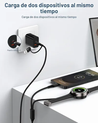 Vista 4 de Cable de carga rápida para teléfono y reloj Samsung Galaxy Watch Ultra