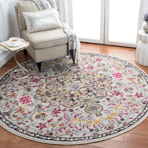 Vista 27 de SAFAVIEH Colección Madison MAD447B - Tapete bohemio con medallón antiguo y elegante, no desprende pelusa, para la sala, dormitorio, comedor