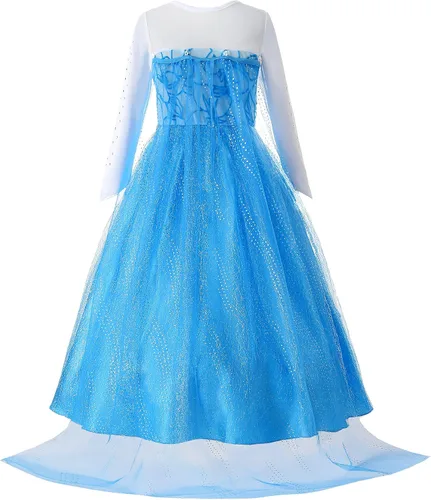 Vista 3 de Vgolar Disfraces para niñas, vestido de princesa, vestido de fiesta, trajes de cosplay con accesorios