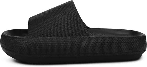 Vista 4 de incarpo Pantuflas de almohada para mujer, suaves, antideslizantes, extremadamente cómodas, suela gruesa ultra acolchada